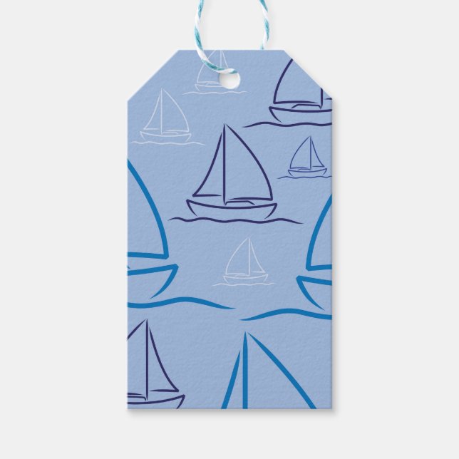 Yacht pattern gift tags (Front)