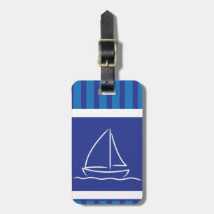 Yacht pattern luggage tag
