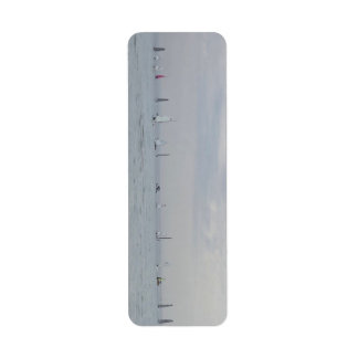 Yacht race boats in a line return address label