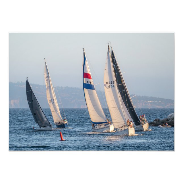 Yacht Race - Marina Del Rey, CA Photo Print (Front)