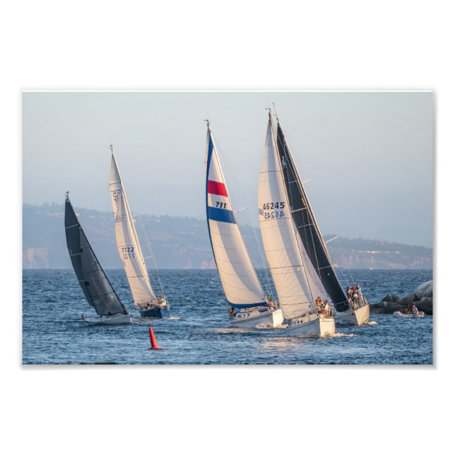 Yacht Race - Marina Del Rey, CA Photo Print (Front)