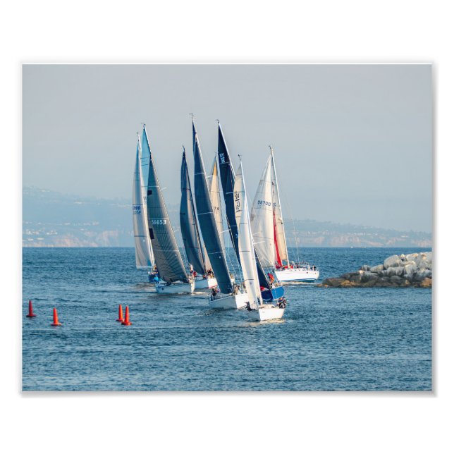 Yacht Race - Marina Del Rey, CA Photo Print (Front)