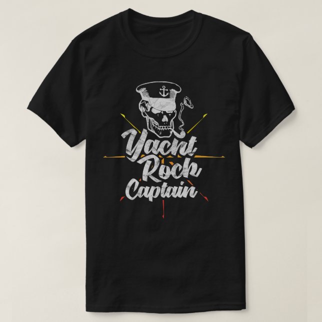 Yacht Rock Captain Boat Drinking Party Smoking Ske T-Shirt (Design Front)