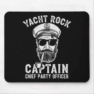 Yacht Rock Captain Pontoon Boat Party Sailor Boati Mouse Pad