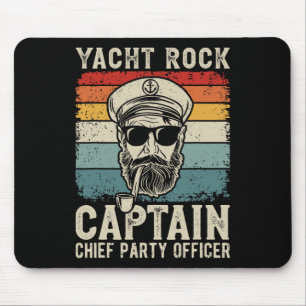 Yacht Rock Captain Pontoon Boat Party Sailor Boati Mouse Pad