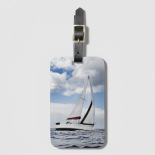 Yacht Sailing In Open Sea Luggage Tag