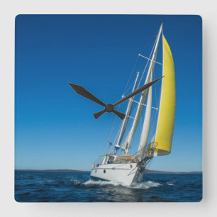 Yacht Sailing South Australia Square Wall Clock