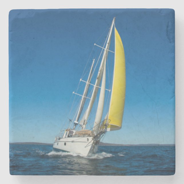 Yacht Sailing | South Australia Stone Coaster (Front)