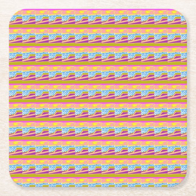 Yacht  square paper coaster (Front)