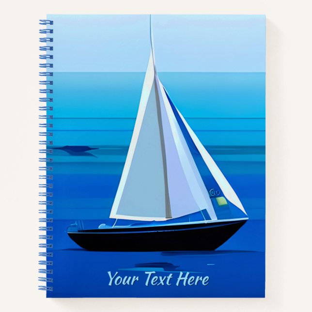 Yacht Under Sail, Cobalt Blue Journal  (Front)