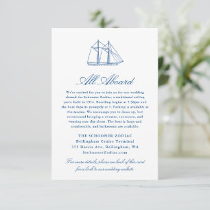 Yacht Wedding Details Schooner Zodiac Enclosure Card