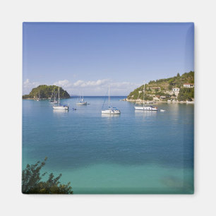 Yachts at anchor, Lakka, Paxos, Greece Magnet