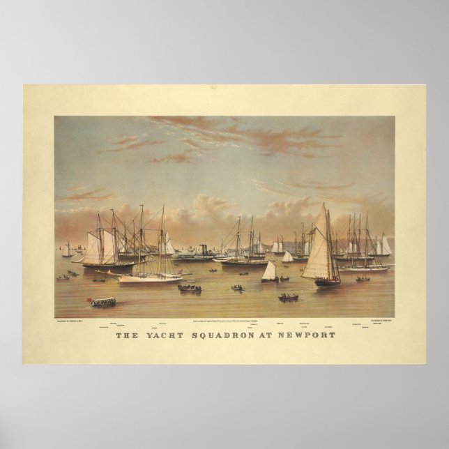 Yachts at Newport Poster (Front)