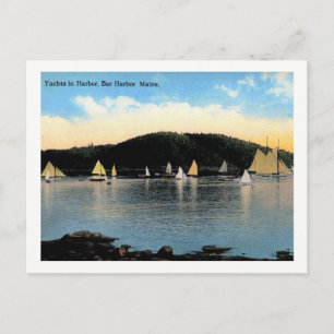 Yachts, Bar Harbour, Maine, Vintage Postcard