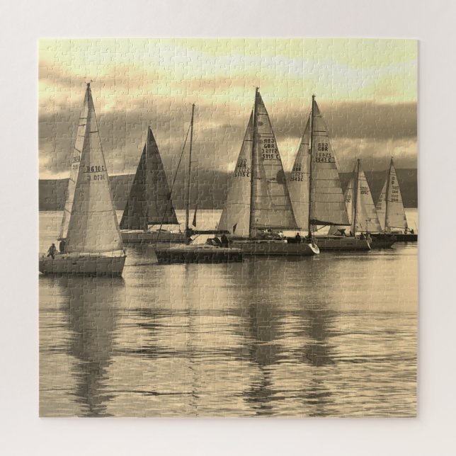 Yachts in Rothesay Bay, Scotland. Jigsaw Puzzle (Vertical)