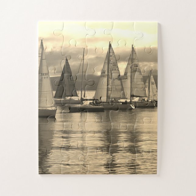 Yachts in Rothesay Bay, Scotland. Jigsaw Puzzle (Vertical)
