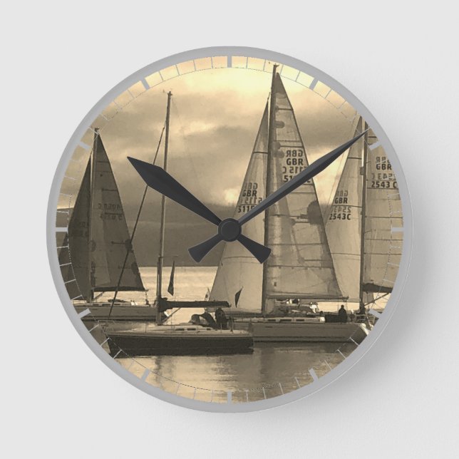 Yachts in Rothesay Bay, Scotland. Round Clock (Front)