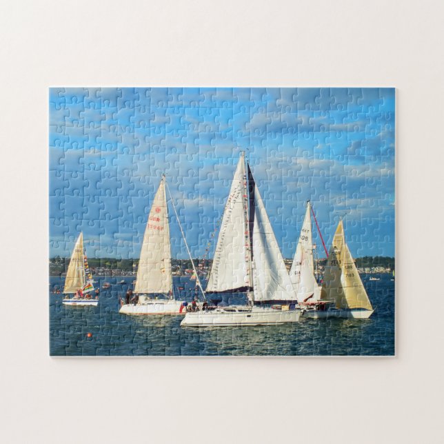 Yachts sailing in Jersey Jigsaw Puzzle (Horizontal)