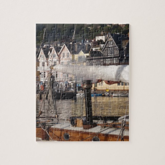Yacht's smoking chimney. jigsaw puzzle (Vertical)