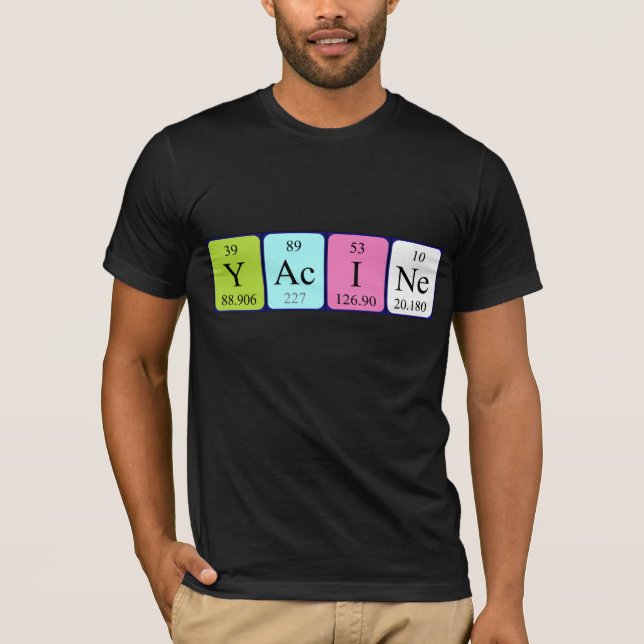 Yacine periodic table name shirt (Front)