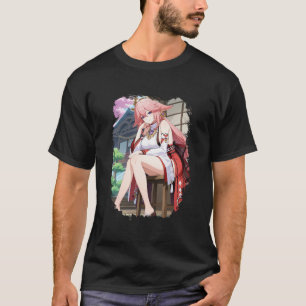 Yae Miko Genshin Art 02 Basic Dark T-Shirt