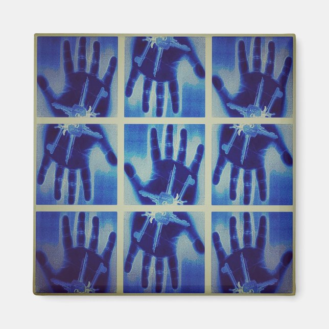 yaei creepy blue hands gonna terrorising your life magnet (Front)