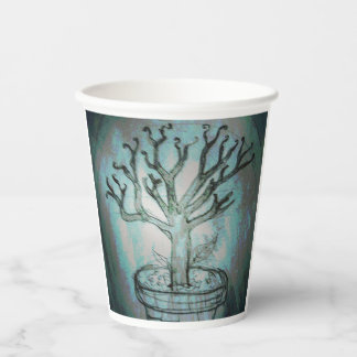 yaei dead bonsai tree drawing art paper cups