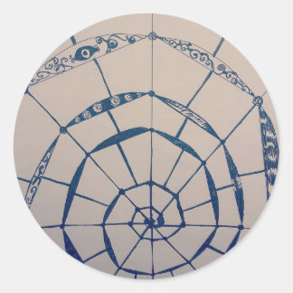 yaei spiderwebs art  classic round sticker