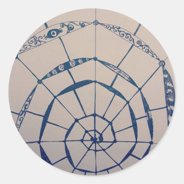yaei spiderwebs art  classic round sticker (Front)