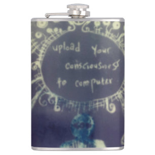 yaei Upload your consciousness to computer Hip Flask