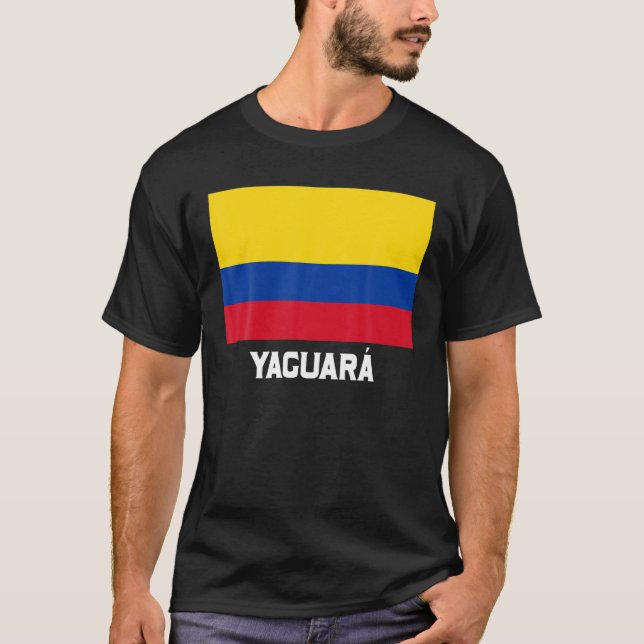 Yaguara Colombia Flag Emblem Escudo Bandera Crest T-Shirt (Front)
