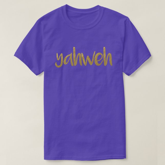 YAHWEH Gold Lettering Hebrew Name Of God  Unisex T-Shirt (Design Front)