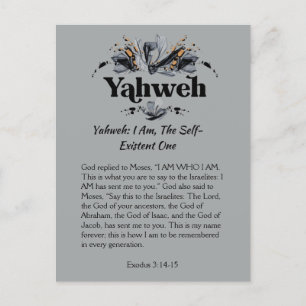 Yahweh Names of God Devotional Scripture Postcard