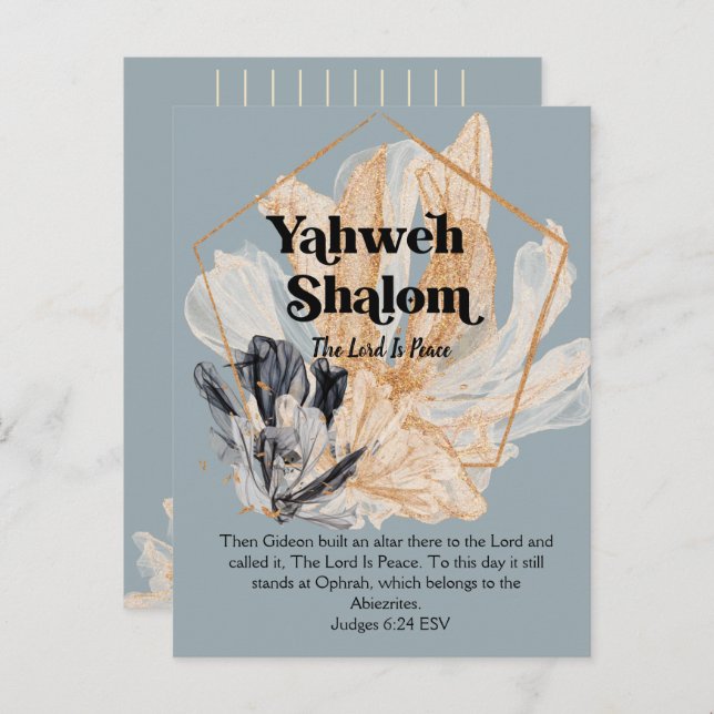 Yahweh Shalom | Names of God Devotional Scripture  Postcard (Front/Back)