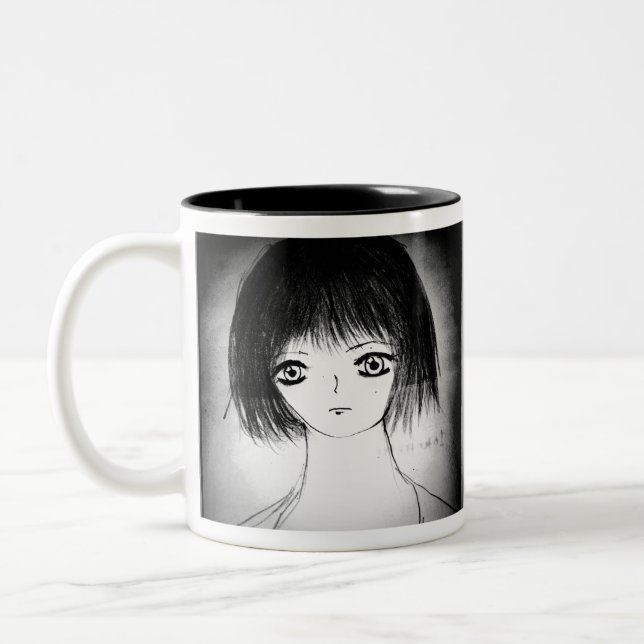 yaie anime manga pretty girl Two-Tone coffee mug (Left)