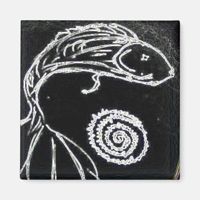 yaie betta fish drawing magnet (Front)