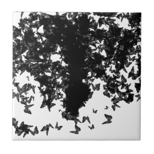 yaie black butterflies ceramic tile