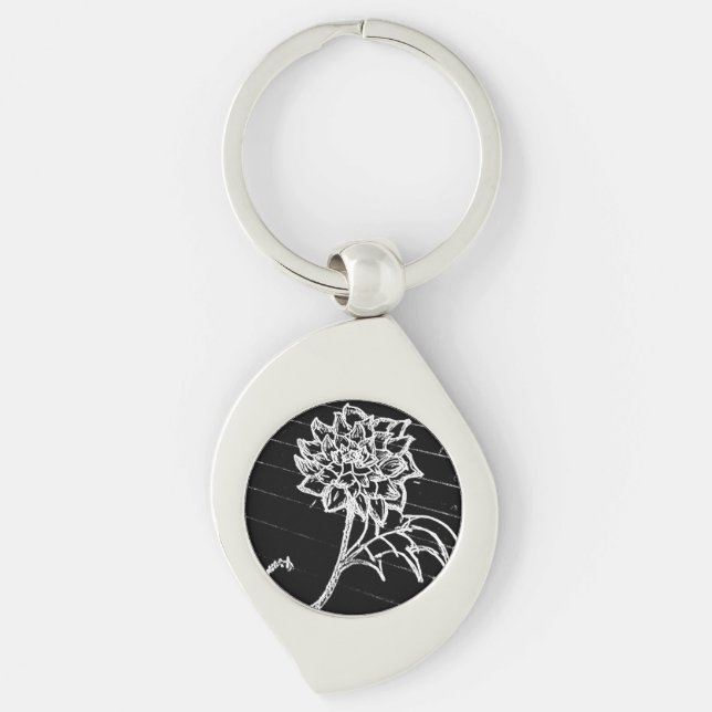 yaie black roses flower goth emo   key ring (Front)