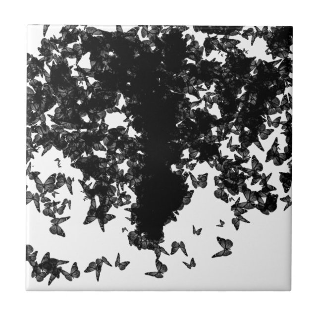 yaie black swallowtail butterfly ceramic tile (Front)