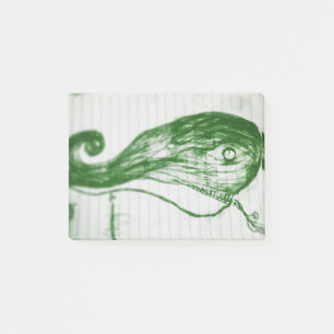 yaie green whale anime manga cartoon drawing  post-it notes