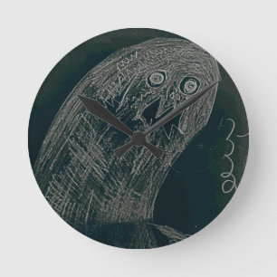 yaie worm drawing and your soul grow dark round clock