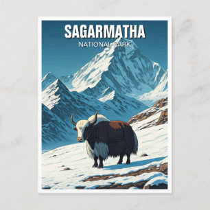 Yak at Sagarmatha National Park Nepal Postcard