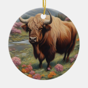 Yak Ceramic Ornament