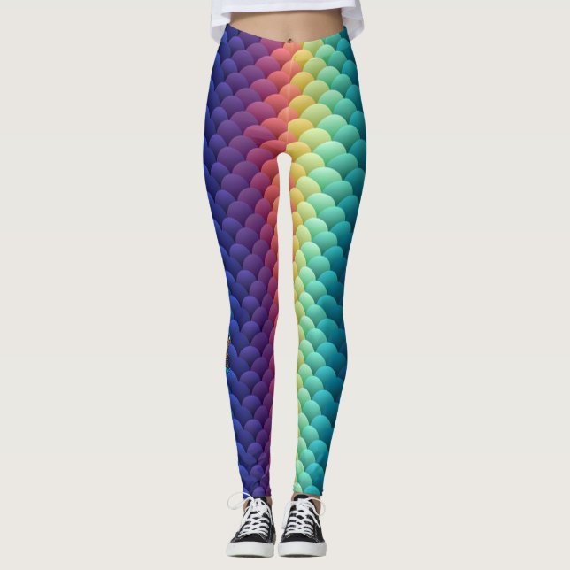Yak Daks Original Design - 'Mardi Gras Mermaid' Leggings (Front)
