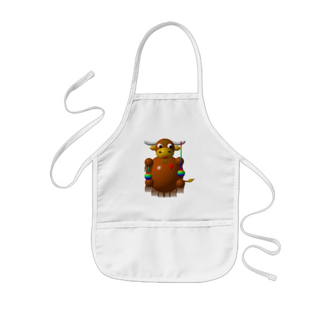 Yak playing with Yo-Yos Kids Apron (Front)