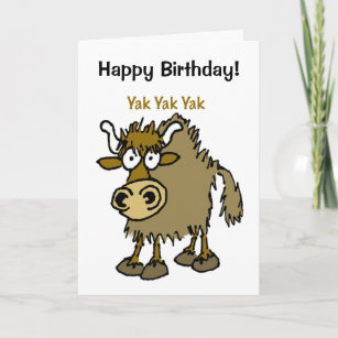 YAK yackety-yak birthday chatting card