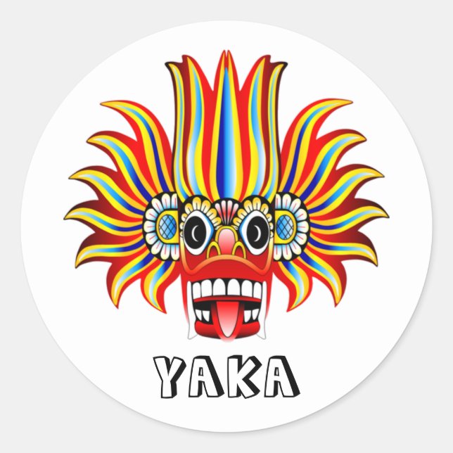 Yaka (Sri Lanka devil) design T-Shirt Classic Roun Classic Round Sticker (Front)