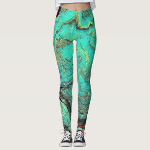 Yakety 3 Crazy Green Abstract Leggings