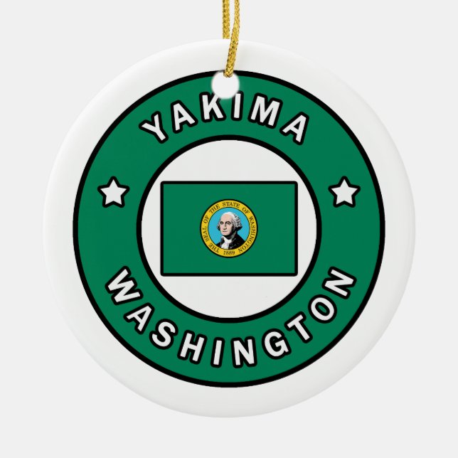 Yakima Washington Ceramic Ornament (Front)