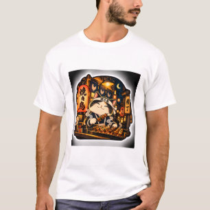 Yakitori Alley Cat T-Shirt   Japanese Night Street